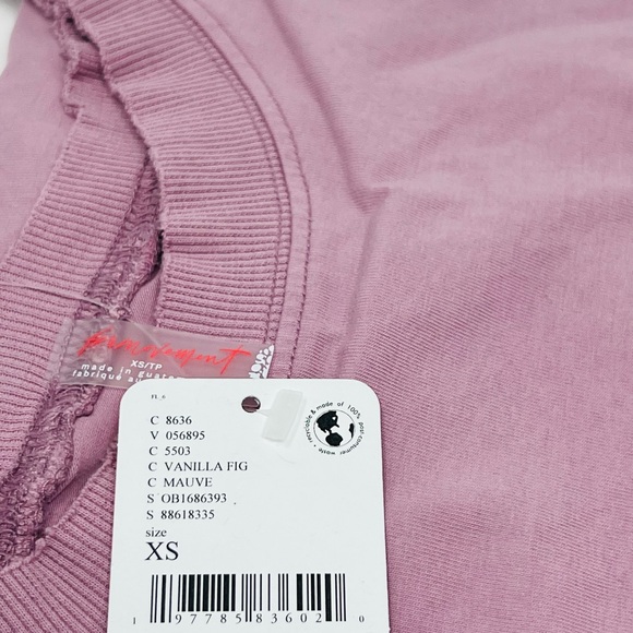 NWT Free People Hot Shot Relaxed Tank Top in Vanilla Fig/Mauve Size XS - Picture 6 of 9